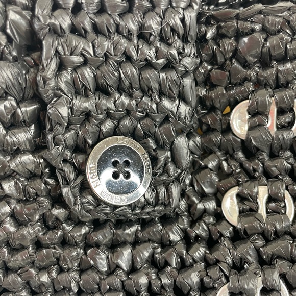 Calvin Klein Black Crochet Pop Top Recycled Shoulderbag Purse - Picture 4 of 10